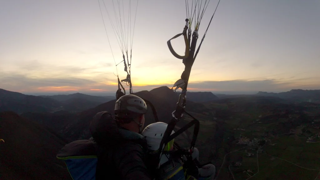 biplace couché de soleil